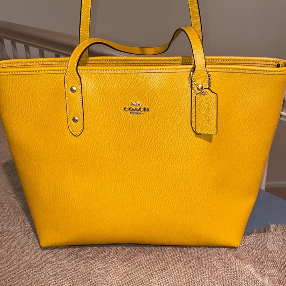 Mustard Yellow Coach tote